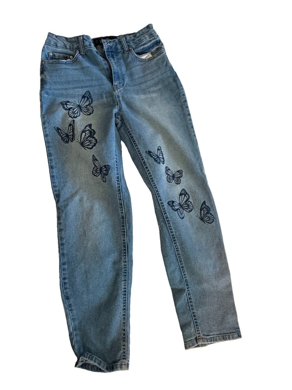 Indigo Rein Womens Jeans Size 7 W27 L27 Butterfly Graphic Y2K Light Wash Denim